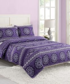 Tranquil Medallion Purple Quilt Set