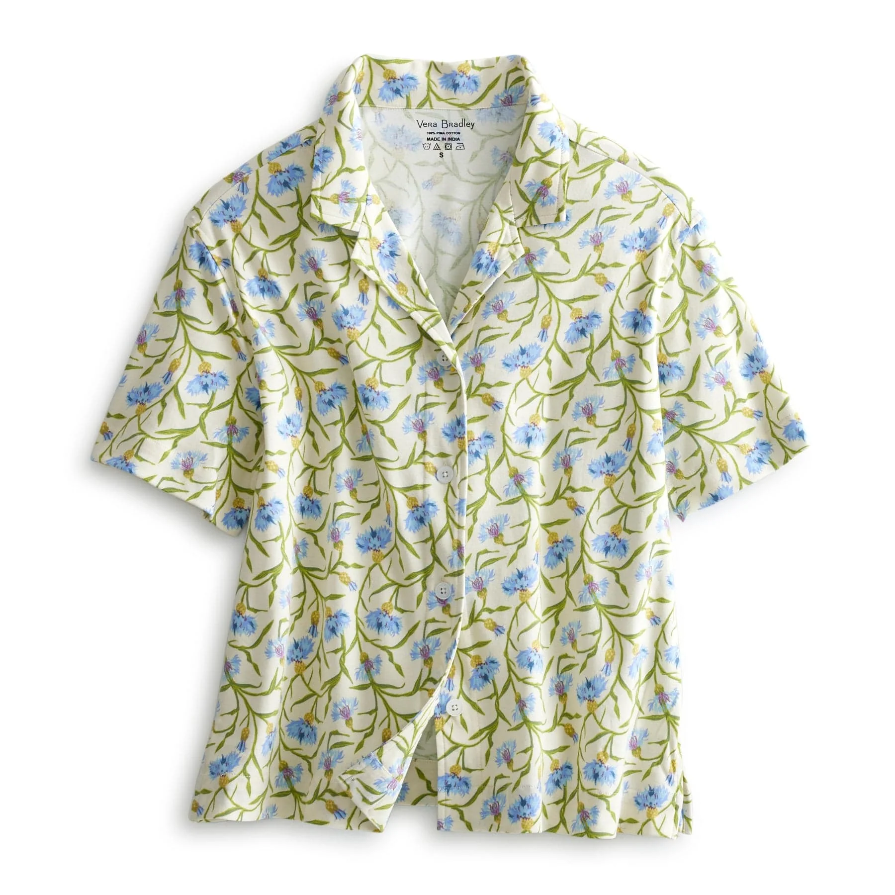 Short-Sleeved Button-Down Pajama Top - Image 2