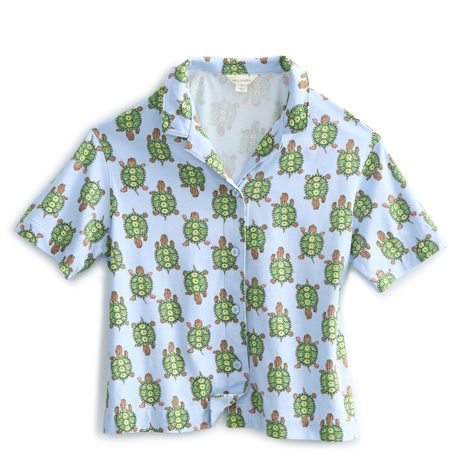 Short-Sleeved Button-Down Pajama Top - Image 4