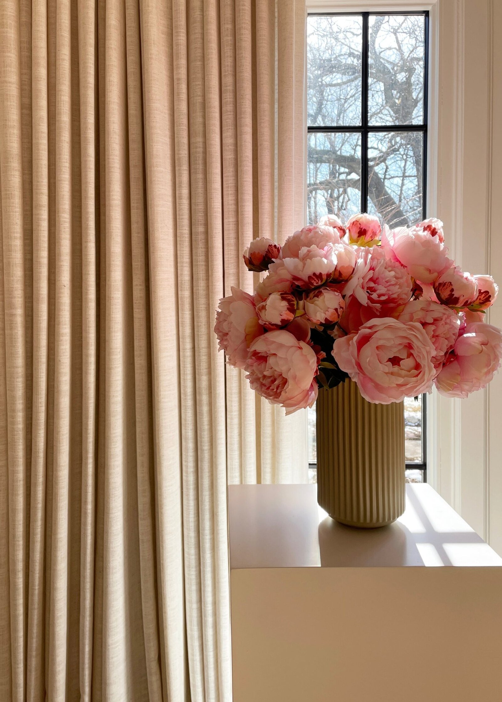 Pink Peony Faux Flower Bundle of Peonies - 21" - Image 2