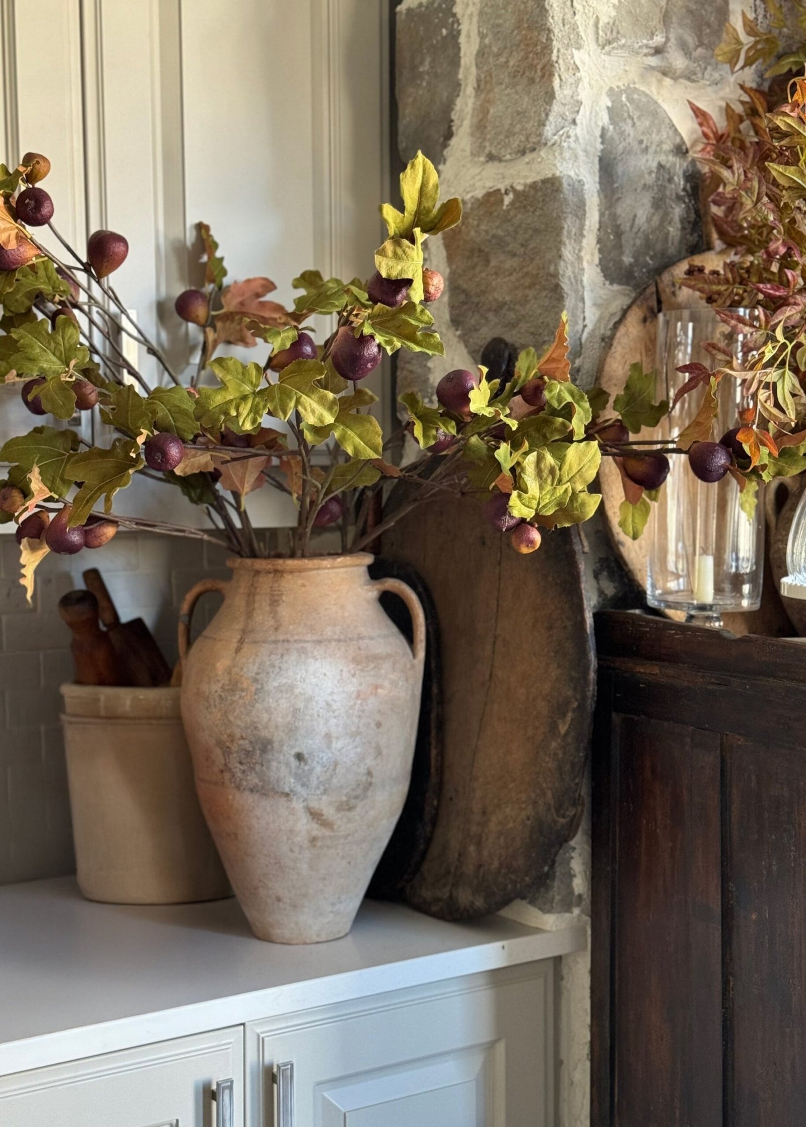 Premium Faux Fig Branch in Eggplant - 37" - Image 2