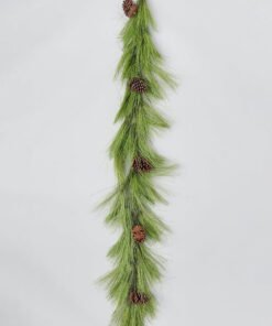 Alternative view of Deluxe Full Long Pine Needle and Pinecone Christmas Garland - 72"