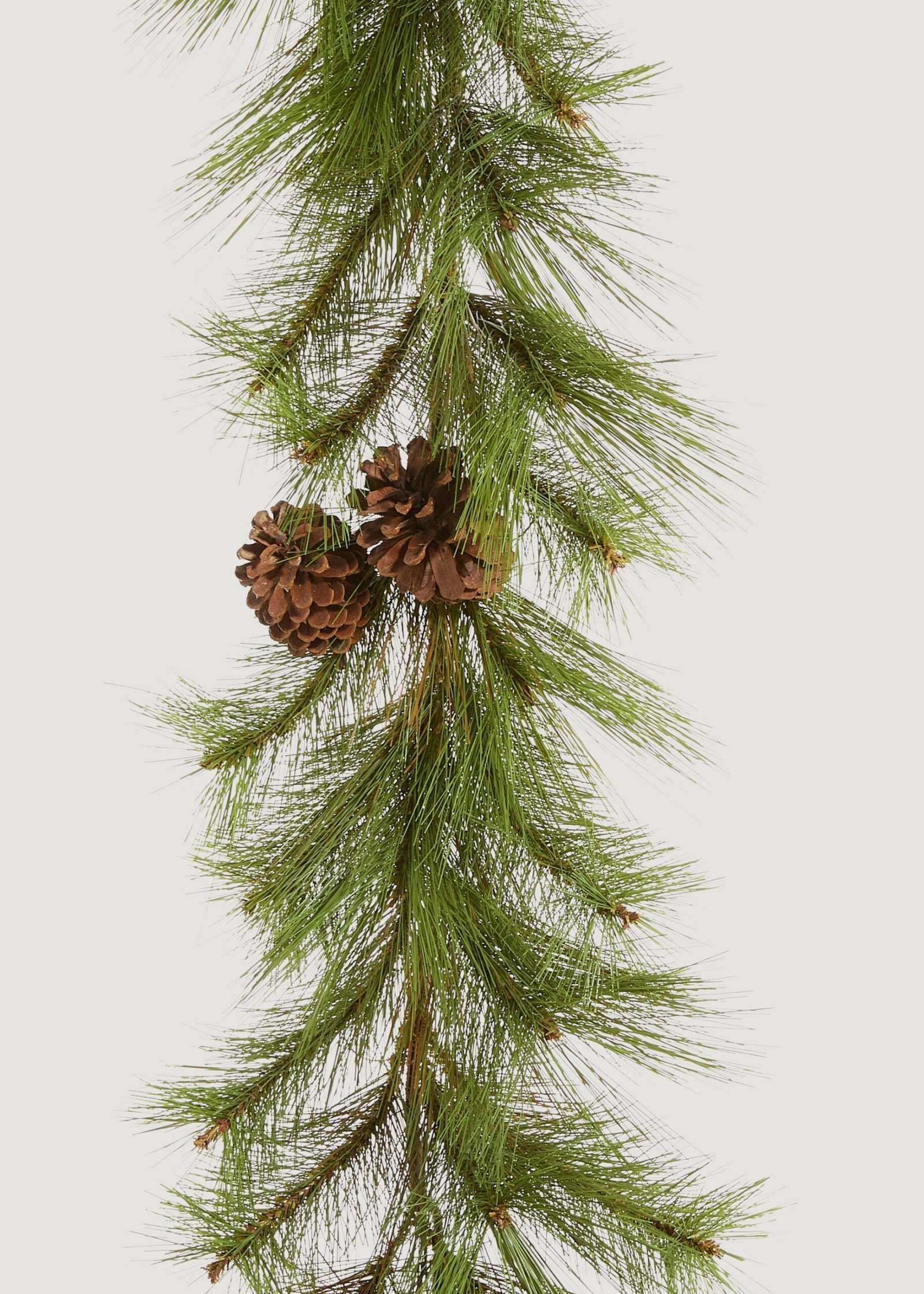Fake Long Needle Pine and Cone Winter Garland - 72" - Image 2