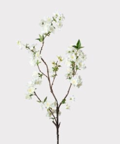 Cream White Artificial Cherry Blossom Branch - 36"