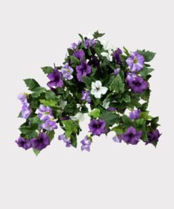 Fake Petunia UV Treated Indoor/Outdoor Hanging Flower Bush - 26"