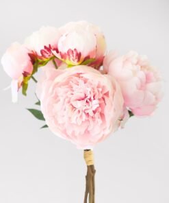 Pink Peony Faux Flower Bundle of Peonies - 21"
