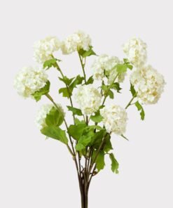 Fake Snowball Flower Bundle in White - 31"