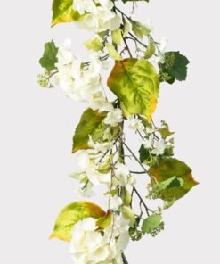 Artificial Blooming Hydrangea Flower Garland in Cream - 72"