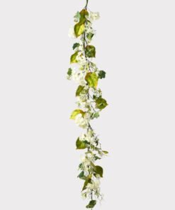 Alternative view of Artificial Blooming Hydrangea Flower Garland in Cream - 72"