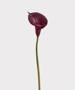 Plum Purple Artificial Calla Lily Real Touch Flower - 33"