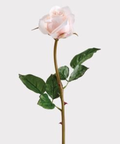 Blush Pink Real Touch Rose Bud Fake Flower - 23"