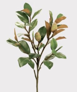 Artificial Budding Magnolia Leaf Branch - 37"