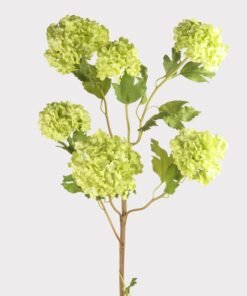 Faux Flowers Snowball Flower Stem in Green - 43.5"