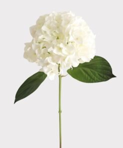 Fake Flowers Real Touch Hydrangea Stem in Talc White - 18"
