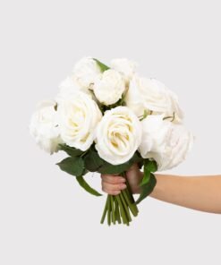 Alternative view of Premium Faux-Ever Rose Bouquet in Cream - 12"
