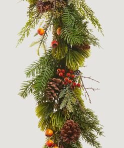 Festive Winter Pine and Pod Garland - 72"
