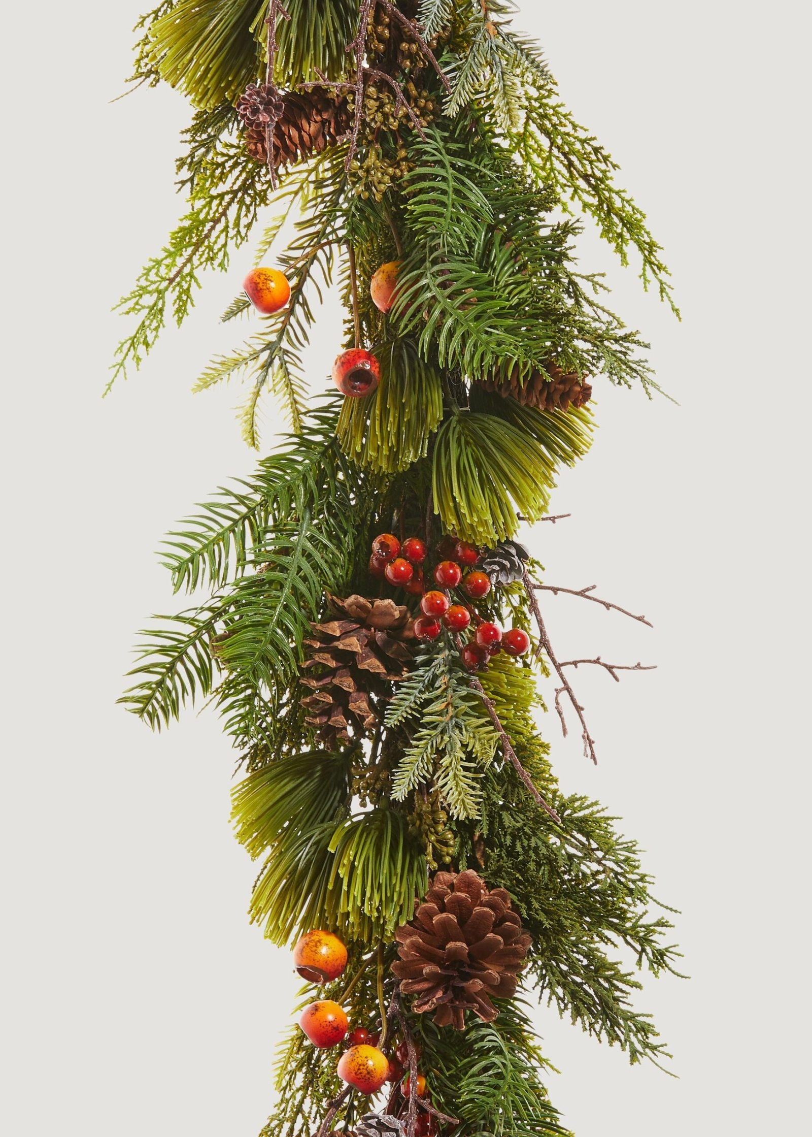 Festive Winter Pine and Pod Garland - 72"