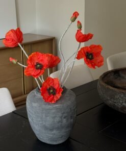 Alternative view of Faux Blooming Poppy Flowers in Orange - 29"