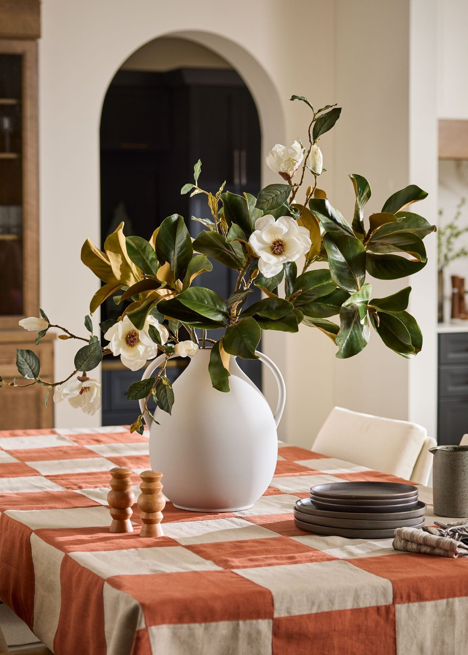 Faux Magnolia Leaf Branch - 41" - Image 2