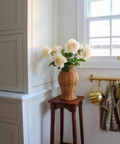 Alternative view of Beige Real Touch Duchess Rose Fake Flower - 20"