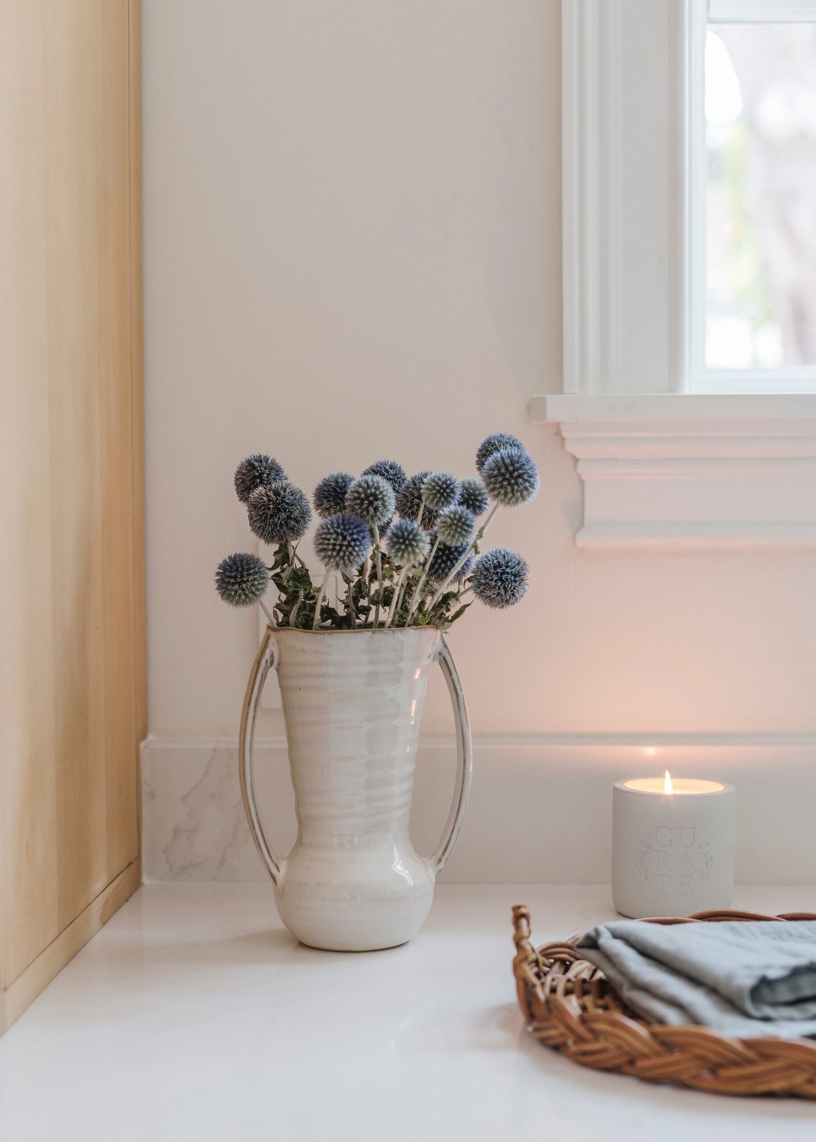 Blue Dried Echinops Globe Thistles - 16-22" - Image 4