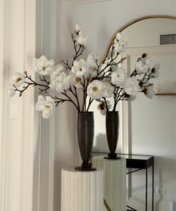 Alternative view of Artificial Magnolia Flower Branch in White - 39"