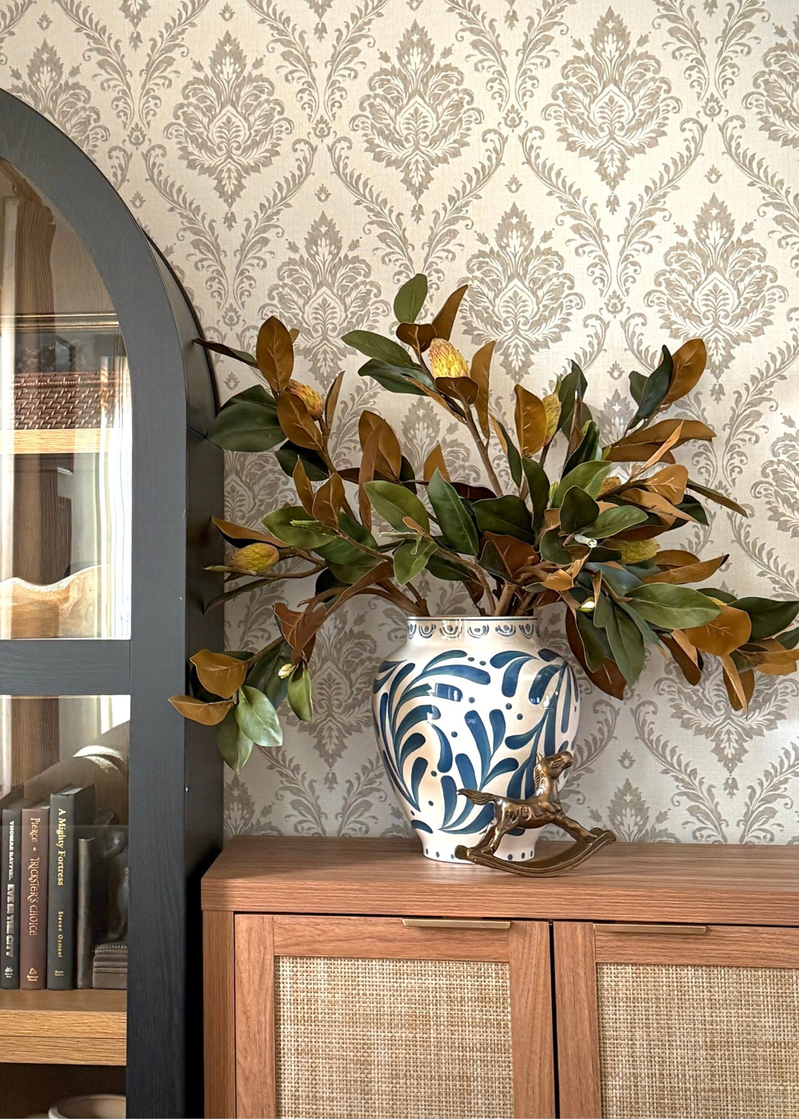 Artificial Budding Magnolia Leaf Branch - 37" - Image 2