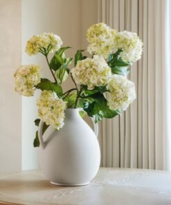 Cream Green Artificial Hydrangea Branch - 36"