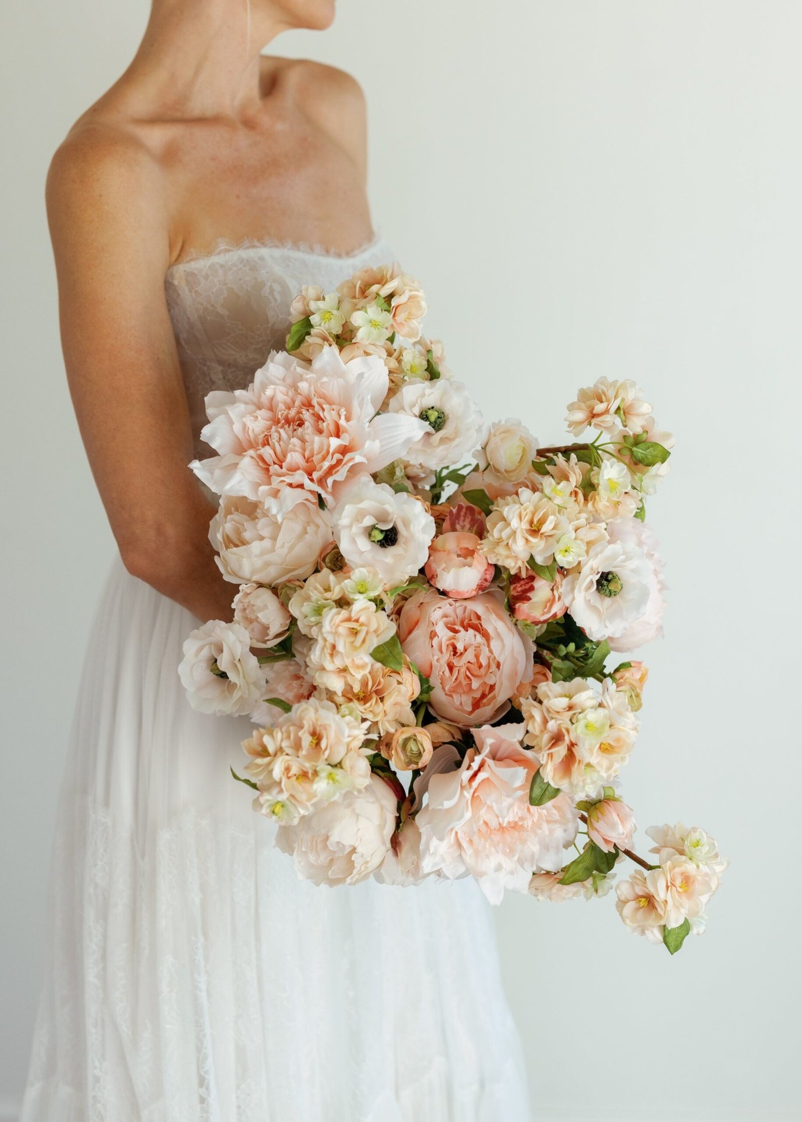 Real Touch Fake Flowers Blush Peony - 27" - Image 5