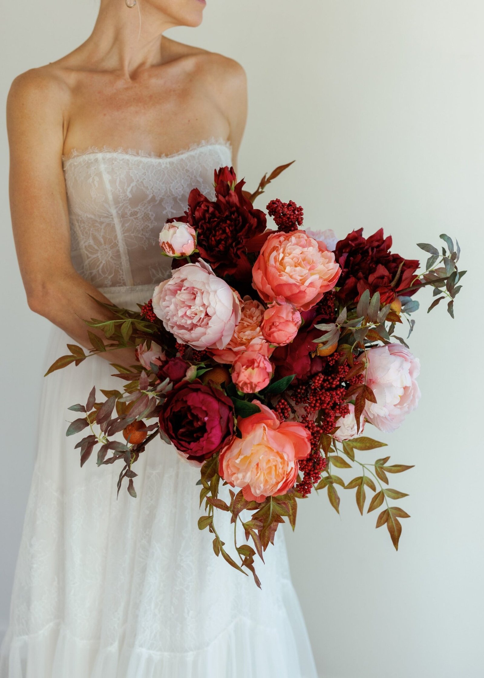 Pink Peony Faux Flower Bundle of Peonies - 21" - Image 6