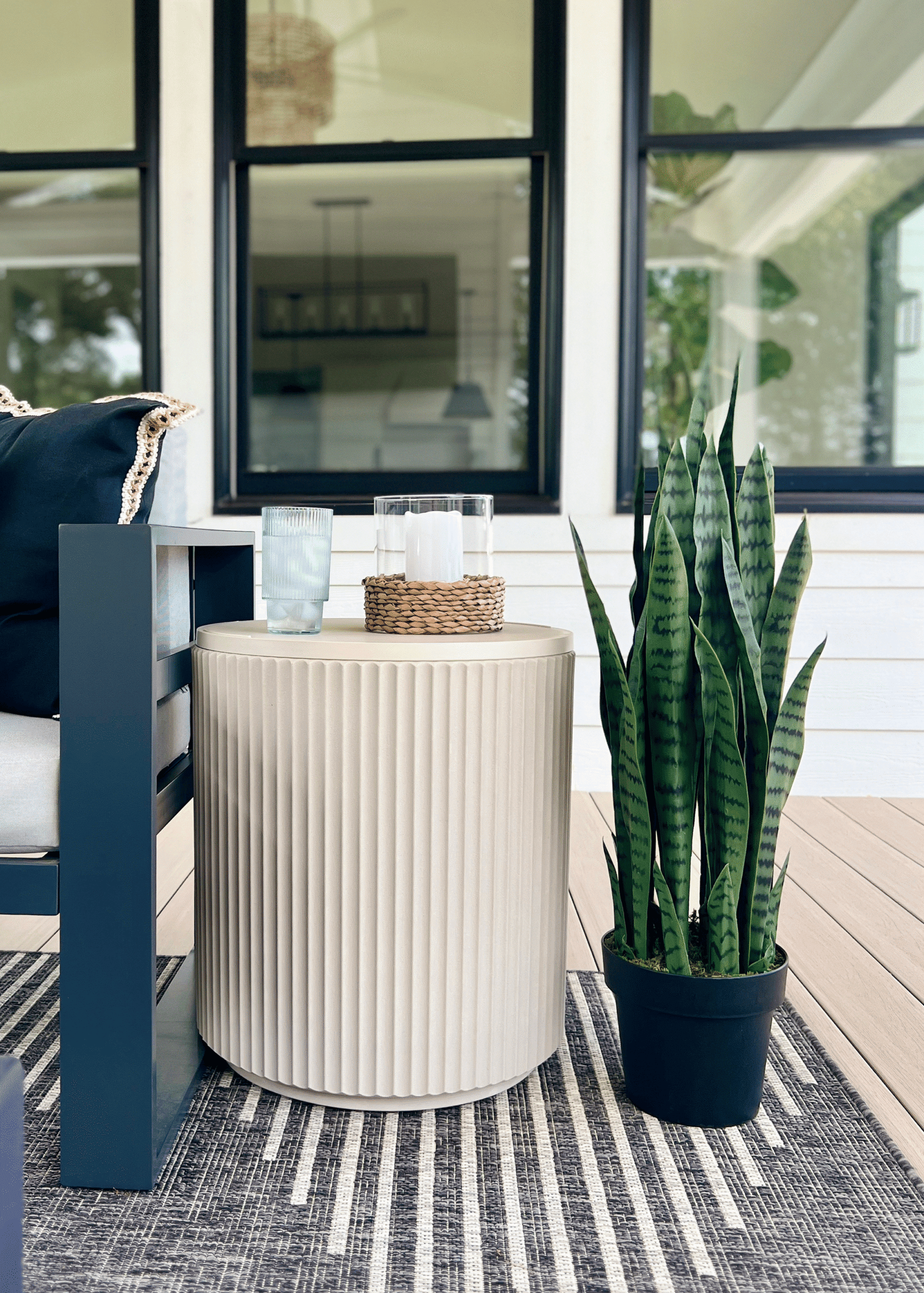 UV Treated Outdoor Fake Potted Sansevieria Snake Plant - 35" - Image 2